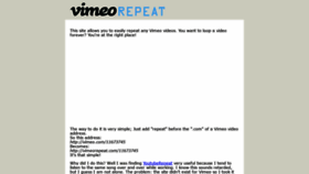 What Vimeorepeat.com website looked like in 2019 (4 years ago)