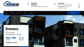 What Vaanamconstructions.com website looked like in 2019 (5 years ago)