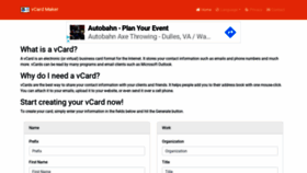 What Vcardmaker.com website looked like in 2019 (4 years ago)