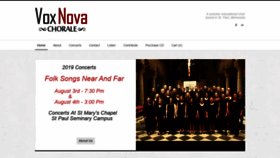 What Voxnovachorale.org website looked like in 2019 (4 years ago)