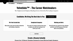 What Velvetjobs.com website looked like in 2020 (4 years ago)
