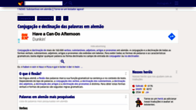 What Verbformen.pt website looked like in 2020 (4 years ago)