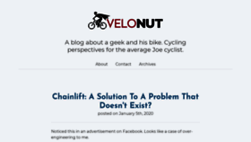 What Velonut.com website looked like in 2020 (4 years ago)