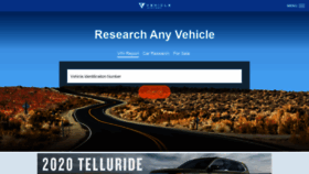 What Vehiclehistory.com website looked like in 2020 (4 years ago)