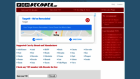 What Vindecoder.net website looked like in 2020 (4 years ago)