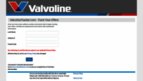 What Valvolinetracker.com website looked like in 2020 (4 years ago)