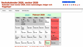 What Vecko-kalender.com website looked like in 2020 (4 years ago)