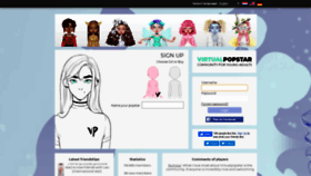 What Virtualpopstar.com website looked like in 2020 (4 years ago)