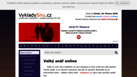 What Vykladysnu.cz website looked like in 2020 (4 years ago)