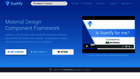 What Vuetifyjs.com website looked like in 2020 (5 years ago)