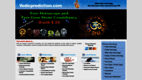 What Vedicprediction.com website looked like in 2020 (3 years ago)