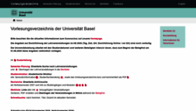 What Vorlesungsverzeichnis.unibas.ch website looked like in 2020 (3 years ago)