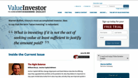 What Valueinvestorinsight.com website looked like in 2020 (3 years ago)