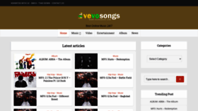 What Vevosongs.com website looked like in 2020 (3 years ago)