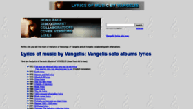 What Vangelislyrics.com website looked like in 2020 (3 years ago)