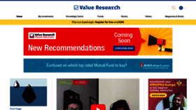 What Valueresearchonline.com website looked like in 2020 (3 years ago)