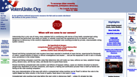 What Votersunite.org website looked like in 2020 (3 years ago)