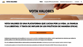 What Votavalores.org website looked like in 2020 (3 years ago)