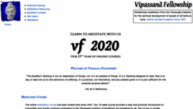 What Vipassana.com website looked like in 2020 (3 years ago)