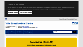 What Villastreetmedicalcentre.nhs.uk website looked like in 2020 (3 years ago)