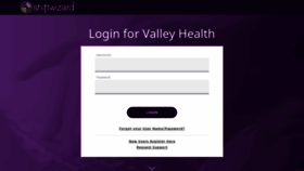 What Valleyhealth.myshiftwizard.com website looked like in 2020 (3 years ago)