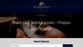 What Verhoevefuneralhomes.com website looked like in 2020 (3 years ago)