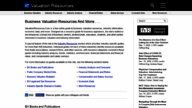 What Valuationresources.com website looked like in 2020 (3 years ago)