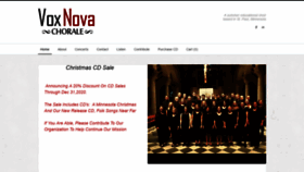What Voxnovachorale.org website looked like in 2020 (3 years ago)