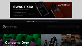 What Vaping360.com website looked like in 2021 (3 years ago)