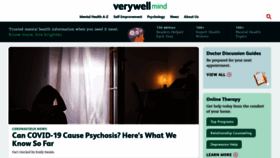 What Verywellmind.com website looked like in 2021 (3 years ago)