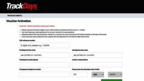 What Vouchers.trackdays.co.uk website looked like in 2021 (3 years ago)