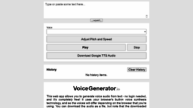 What Voicegenerator.io website looked like in 2021 (3 years ago)