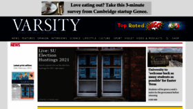 What Varsity.co.uk website looked like in 2021 (3 years ago)