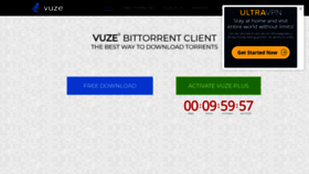What Vuze.com website looked like in 2021 (3 years ago)