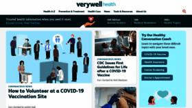 What Verywellhealth.com website looked like in 2021 (3 years ago)