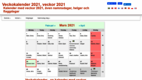 What Vecko-kalender.com website looked like in 2021 (3 years ago)