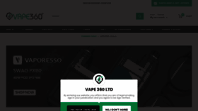 What Vape360.co.uk website looked like in 2021 (3 years ago)