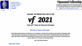 What Vipassana.com website looked like in 2021 (2 years ago)