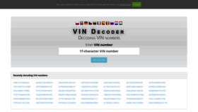 What Vindecoder.pl website looked like in 2021 (2 years ago)