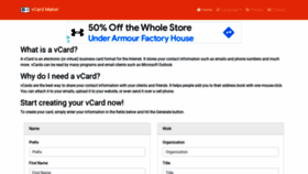 What Vcardmaker.com website looked like in 2021 (2 years ago)