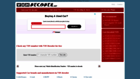 What Vindecoder.net website looked like in 2022 (2 years ago)