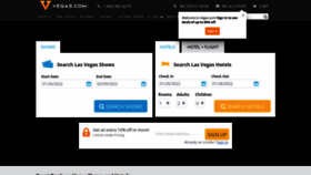 What Vegas.com website looked like in 2022 (2 years ago)