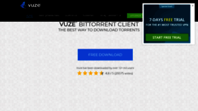 What Vuze.com website looked like in 2022 (2 years ago)