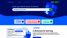 What Vocabulary.com website looked like in 2022 (1 year ago)