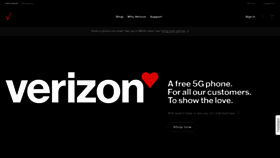 What Vzw.com website looked like in 2022 (1 year ago)