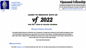 What Vipassana.com website looked like in 2022 (1 year ago)