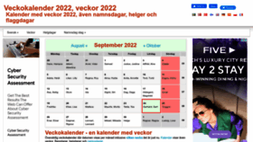 What Vecko-kalender.com website looked like in 2022 (1 year ago)