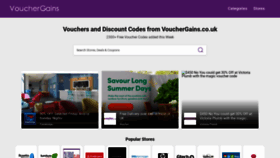 What Vouchergains.co.uk website looked like in 2022 (1 year ago)