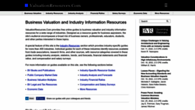 What Valuationresources.com website looked like in 2022 (1 year ago)