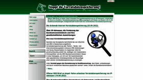 What Vorratsdatenspeicherung.de website looked like in 2023 (1 year ago)